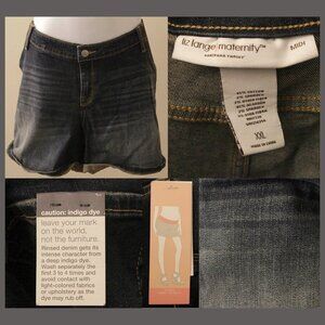 NWT Liz Lange Maternity Midi Shorts Women's Size XXL, Blue Denim